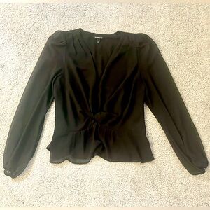 Express Sheer Black Blouse Size M